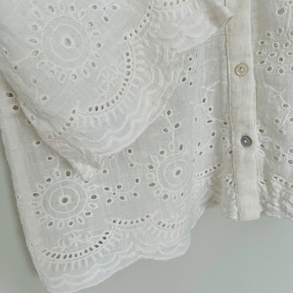 Zara white lace and flounce collar blouse - Picture 3 of 5